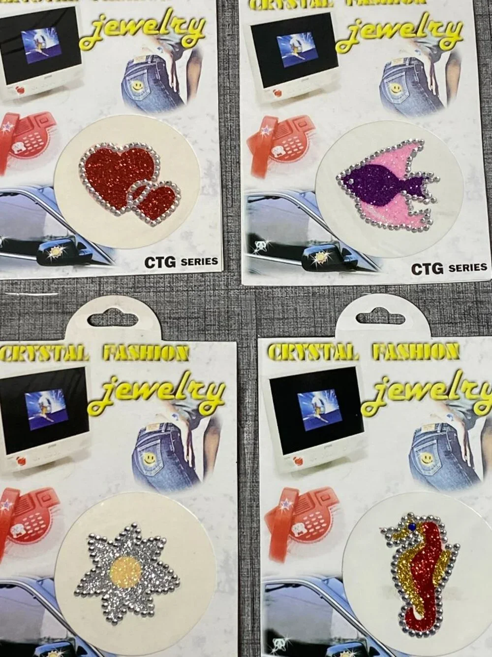 VTG Y2K NOS Crystal Fashion Jewelry Reusable Stickers Tattoo King NEW 15pc Lot B